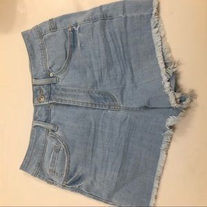 Frayed Edge - High Waisted Jean Shorts